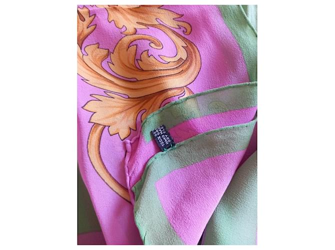 Versace Gianni Versace Seidentuch Pink Golden Grün - Ansicht 4