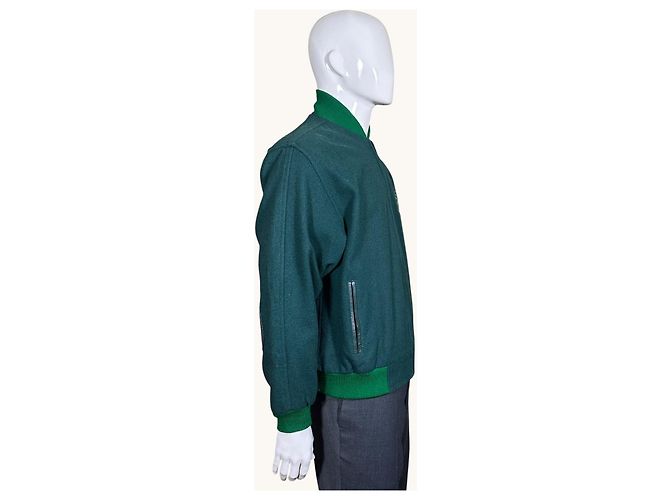 Iceberg Vernice Fresca Michelangelo Bomber Jacket Green Wool Blend - view 3