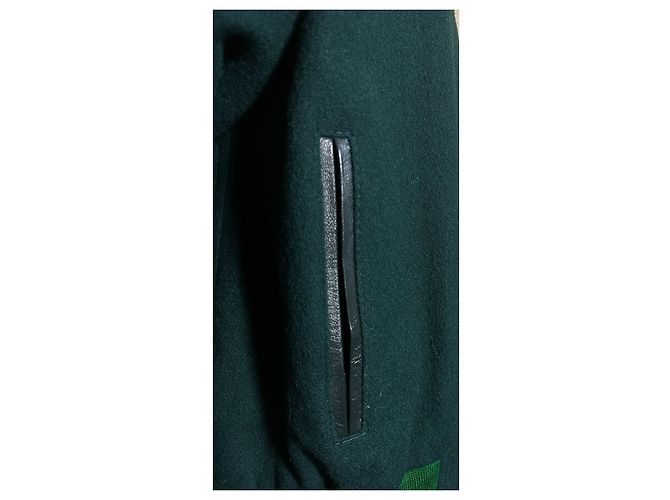 Iceberg Vernice Fresca Michelangelo Bomber Jacket Green Wool Blend - view 4