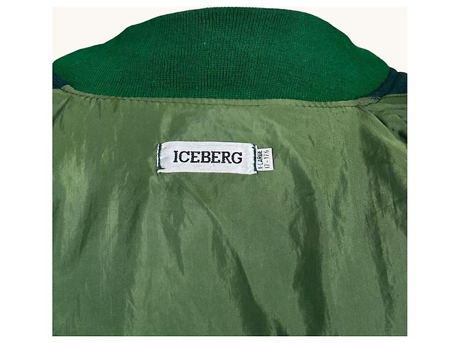 Iceberg Vernice Fresca Michelangelo Bomber Jacket Green Wool Blend - view 9