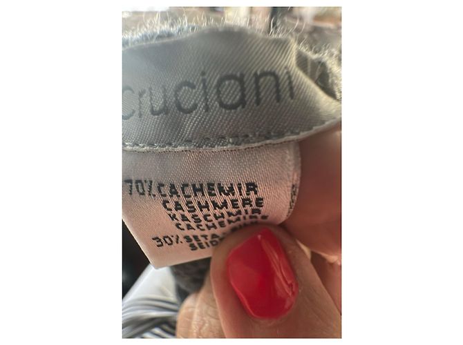 Sciarpa Cruciani in cashmere e seta color crema Crudo - vista 7