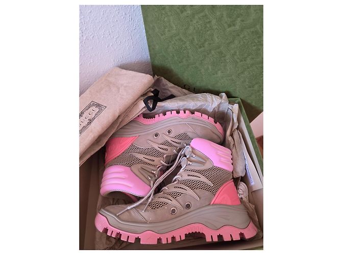 Gucci Scarponi da trekking Beige e Rosa Grigio - vista 3