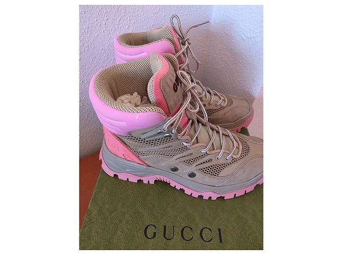 Gucci Scarponi da trekking Beige e Rosa Grigio - vista 6