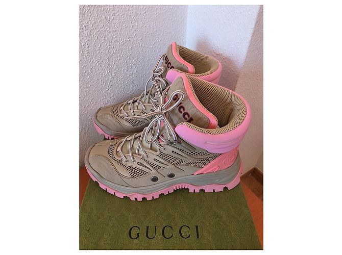 Gucci Scarponi da trekking Beige e Rosa Grigio - vista 7