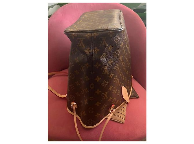Borsa Tote Louis Vuitton Neverfull MM Monogram Canvas con pochette Marrone Monogramma - vista 16