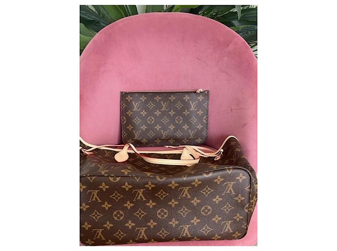 Borsa Tote Louis Vuitton Neverfull MM Monogram Canvas con pochette Marrone Monogramma - vista 6