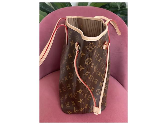 Borsa Tote Louis Vuitton Neverfull MM Monogram Canvas con pochette Marrone Monogramma - vista 8