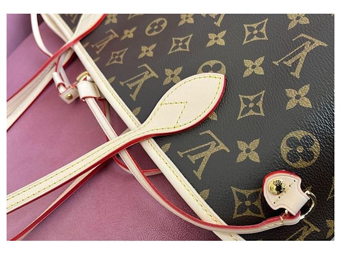 Borsa Tote Louis Vuitton Neverfull MM Monogram Canvas con pochette Marrone Monogramma - vista 9