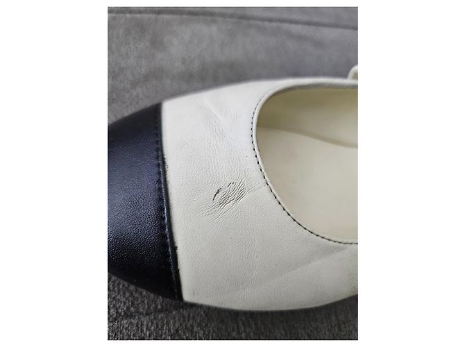 Chanel Ballerine Mary Jane bicolore Nero Bianco - vista 14