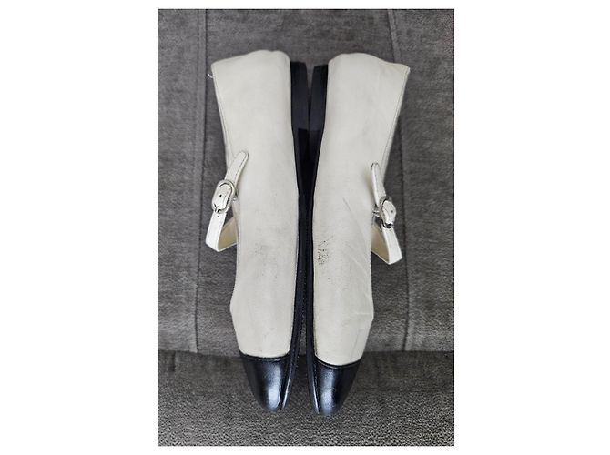 Chanel Ballerine Mary Jane bicolore Nero Bianco - vista 7