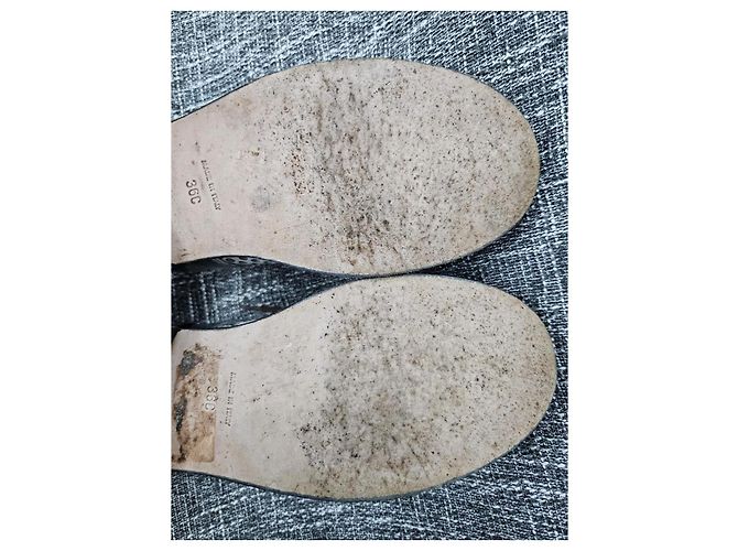Chanel Oxford-Schuhe aus schwarzem Lackleder und silbernem Perforationsleder Golden - Ansicht 17