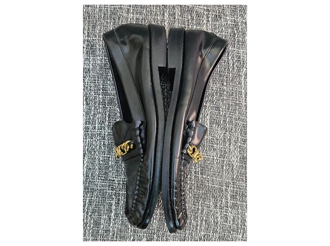 Céline Celine Mocasines de piel negra con cadena Negro - vista 10