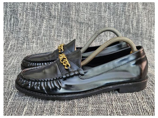 Céline Celine Mocasines de piel negra con cadena Negro - vista 14