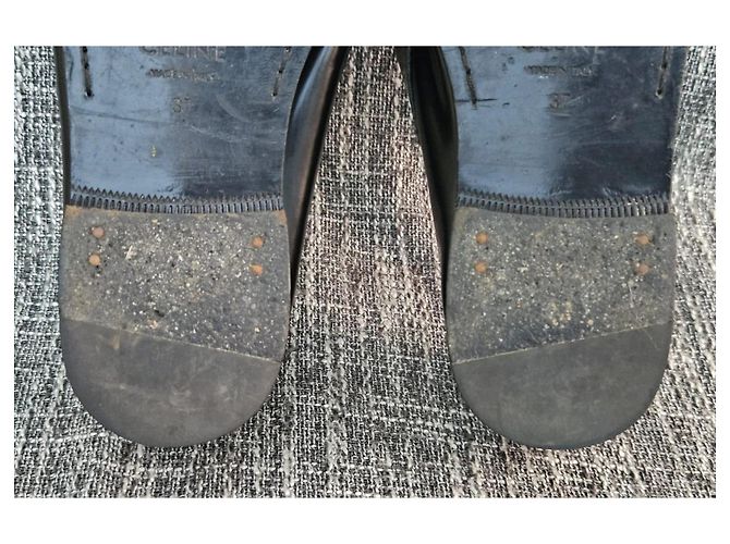 Céline Celine Mocasines de piel negra con cadena Negro - vista 18
