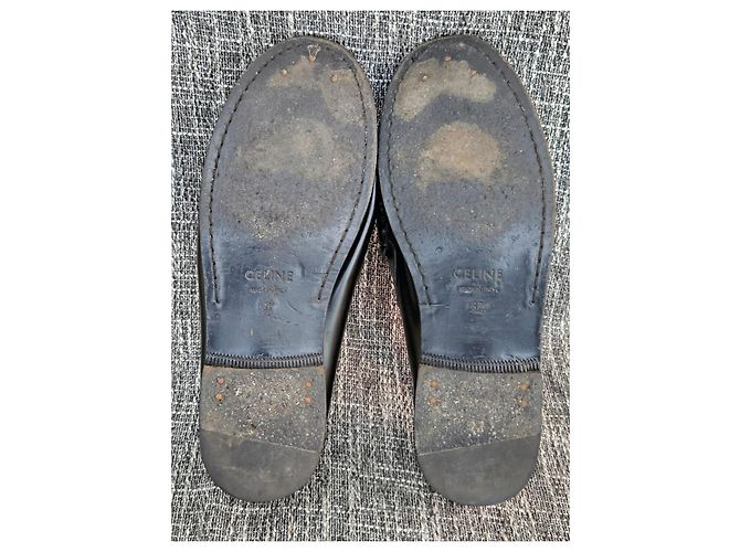 Céline Celine Mocasines de piel negra con cadena Negro - vista 20