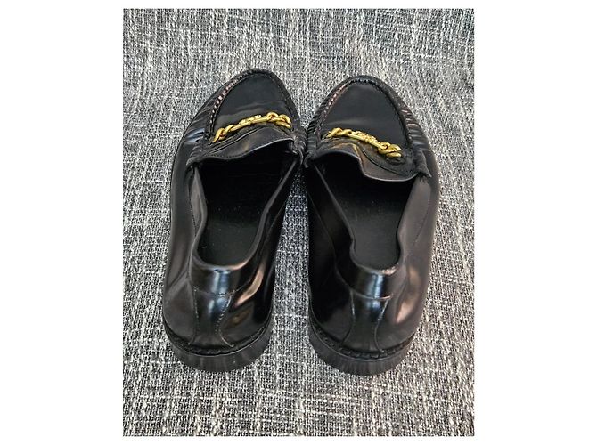 Céline Celine Mocasines de piel negra con cadena Negro - vista 6