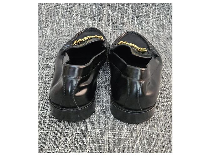 Céline Celine Mocasines de piel negra con cadena Negro - vista 7