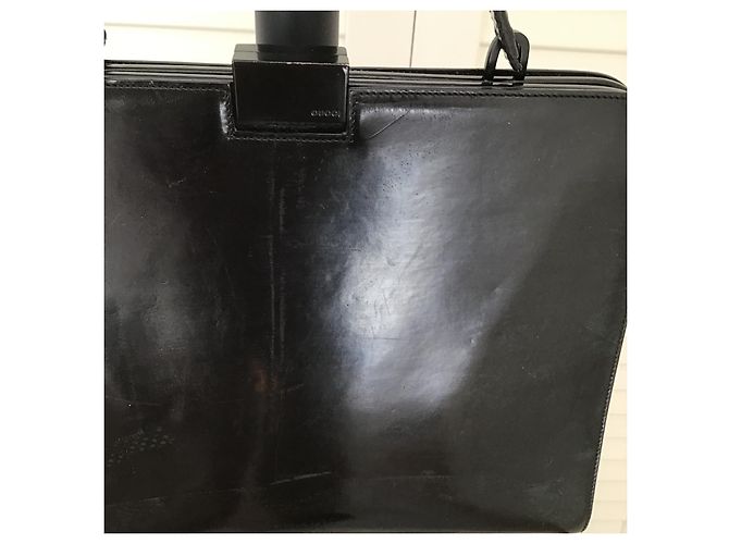 Borsa a mano Gucci Tom Ford pelle verniciata nera Nero - vista 14