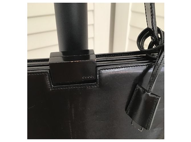 Borsa a mano Gucci Tom Ford pelle verniciata nera Nero - vista 3