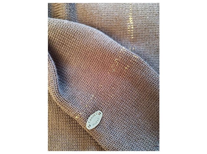 Chanel Brauner Wollpullover mit goldenen Details - Ansicht 7