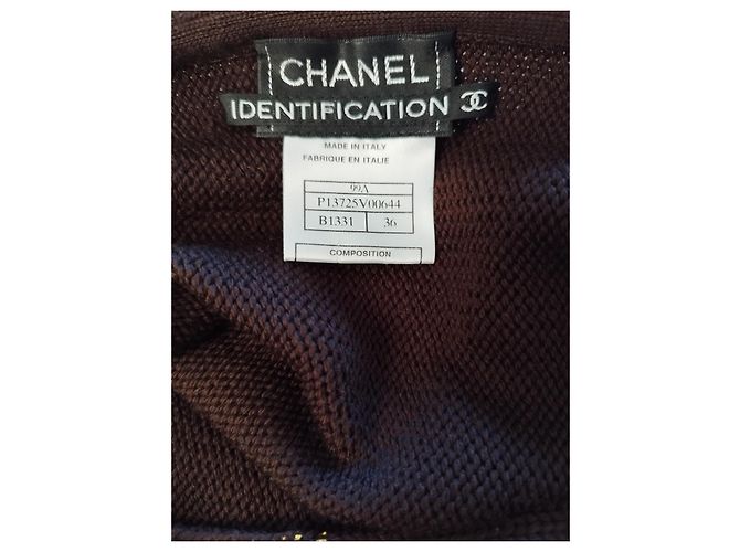 Chanel Brauner Wollpullover mit goldenen Details - Ansicht 8