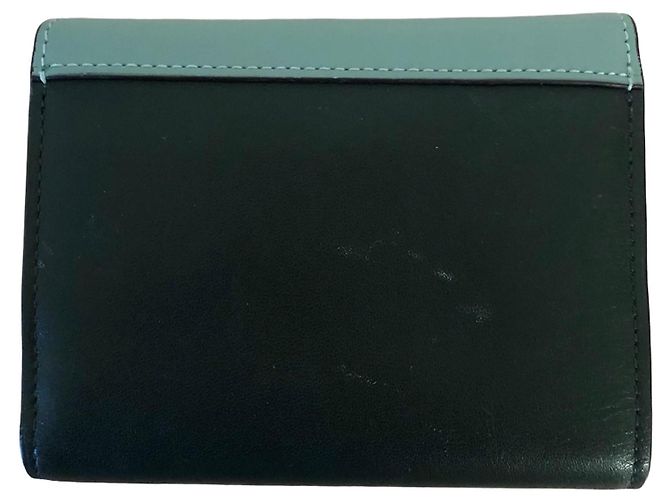 Céline Celine Tricolor Trifold Leather Wallet Beige Green - view 2