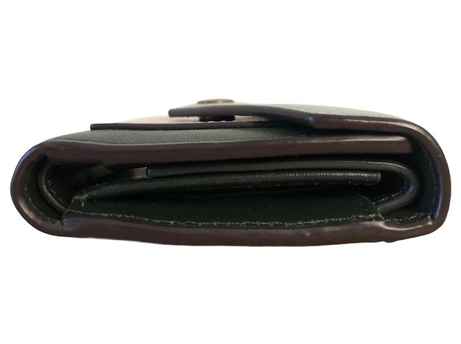 Céline Celine Tricolor Trifold Leather Wallet Beige Green - view 5