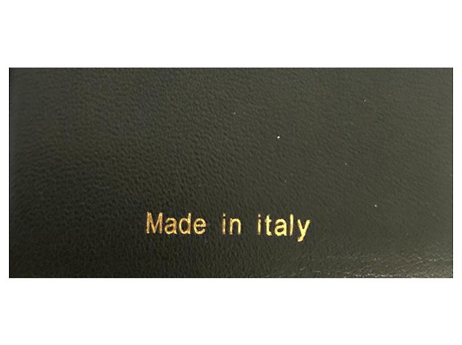 Céline Celine Tricolor Trifold Leather Wallet Beige Green - view 8