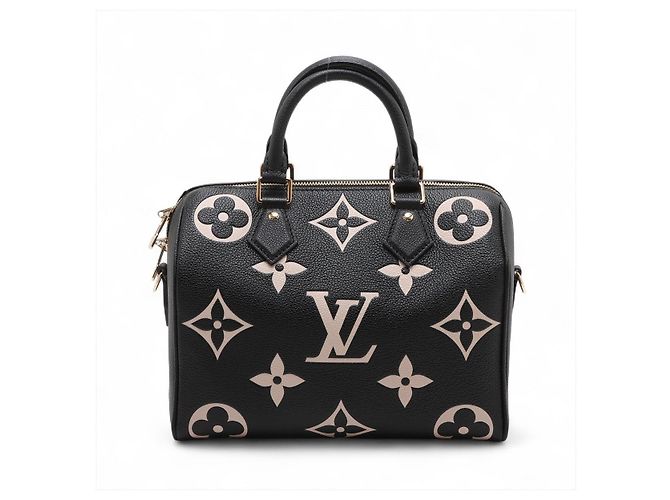 Louis Vuitton Speedy 25 Bandoulière Empreinte Leather Trunk Bag Black Nero - vista 2