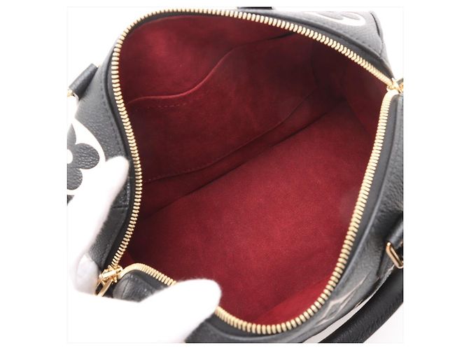 Louis Vuitton Speedy 25 Bandoulière Empreinte Leather Trunk Bag Black Nero - vista 8