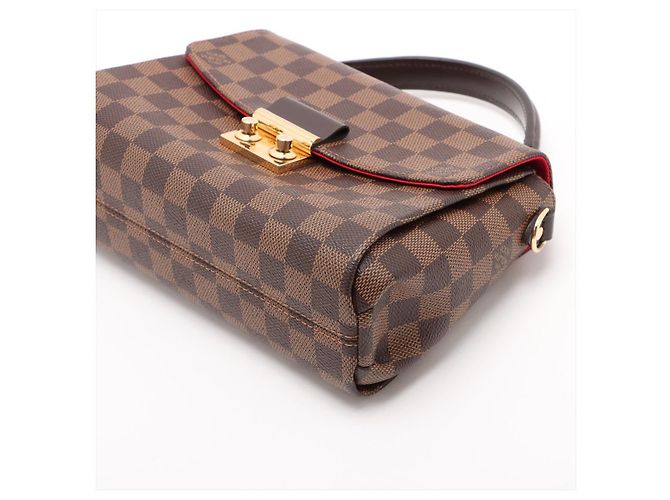 Louis Vuitton Croisette Canvas Top-handle Crossbody Damier Ebene Marrone - vista 3