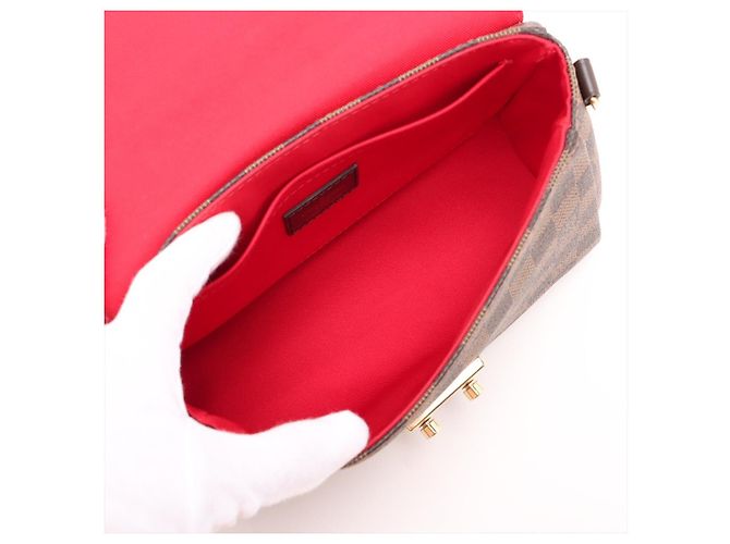 Louis Vuitton Croisette Canvas Top-handle Crossbody Damier Ebene Marrone - vista 8
