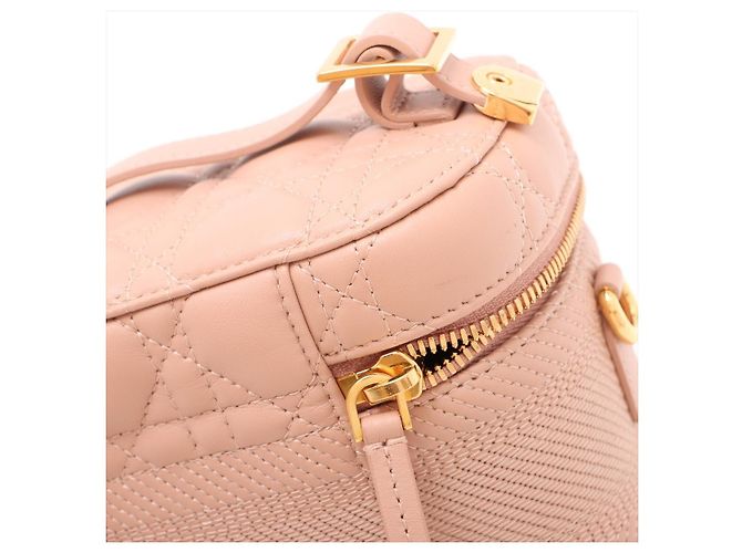 Dior Borsa a mano 2-Way Vanity Case Canvas Cannage Rosa - vista 12