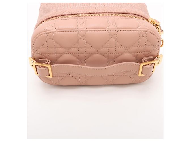Dior Borsa a mano 2-Way Vanity Case Canvas Cannage Rosa - vista 5