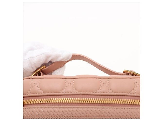 Dior Borsa a mano 2-Way Vanity Case Canvas Cannage Rosa - vista 6