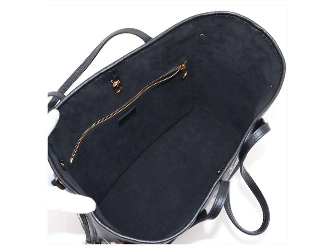 Louis Vuitton Borsa a spalla Shopper Neverfull MM in pelle Empreinte Nero - vista 7