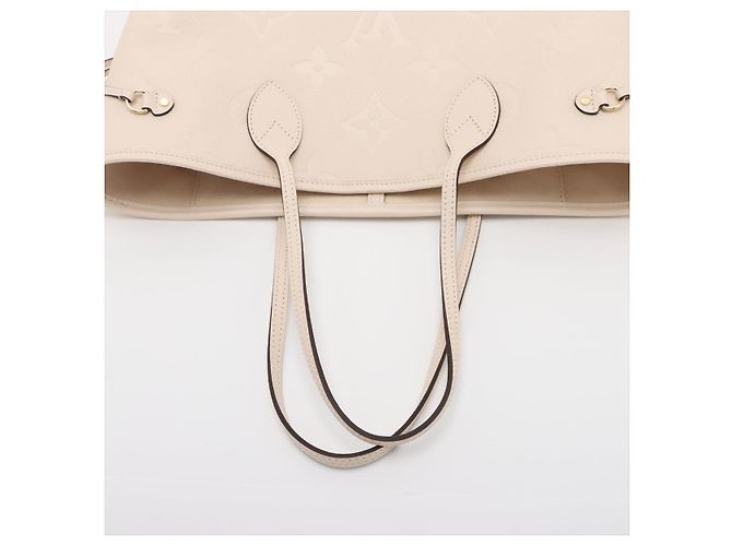 Louis Vuitton Borsa a tracolla Shopper Neverfull MM in pelle Empreinte Bianca Bianco - vista 5