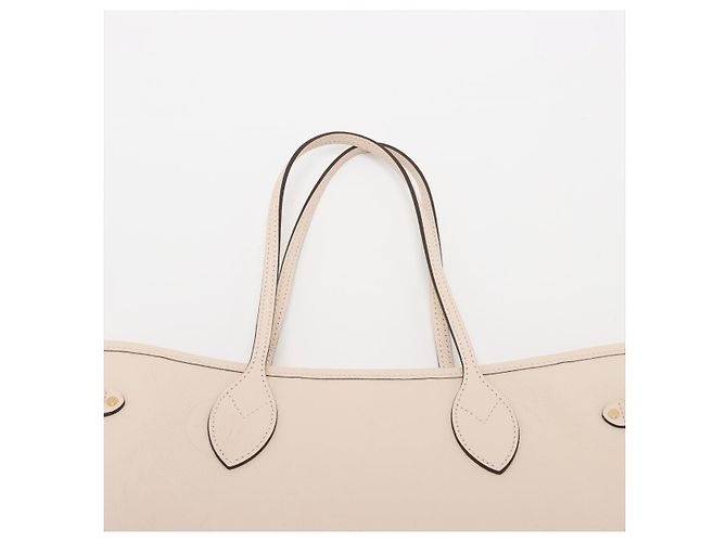 Louis Vuitton Borsa a tracolla Shopper Neverfull MM in pelle Empreinte Bianca Bianco - vista 6