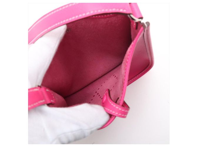 Hermès Evelyne 16 TPM Epsom Leather Hobo Crossbody Rose Tyrien Rosa - vista 6