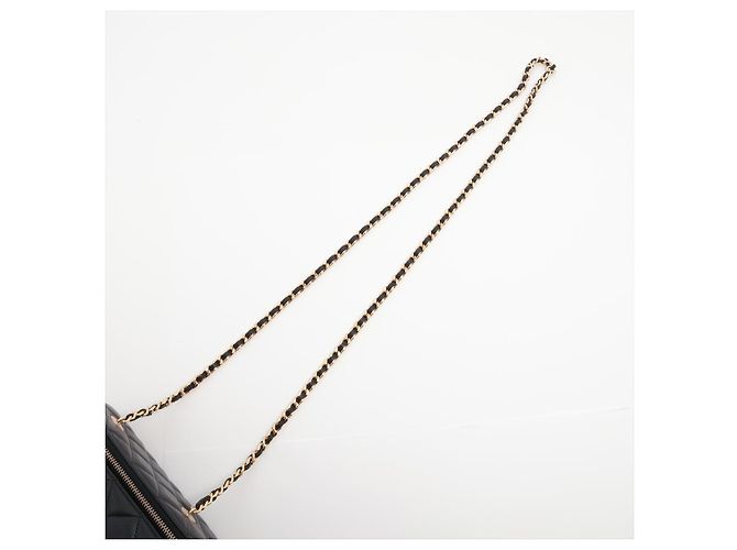 Chanel Bolsa Vanity Case Coco Casino Small em couro de cordeiro acolchoado com corrente Preto - vista 5