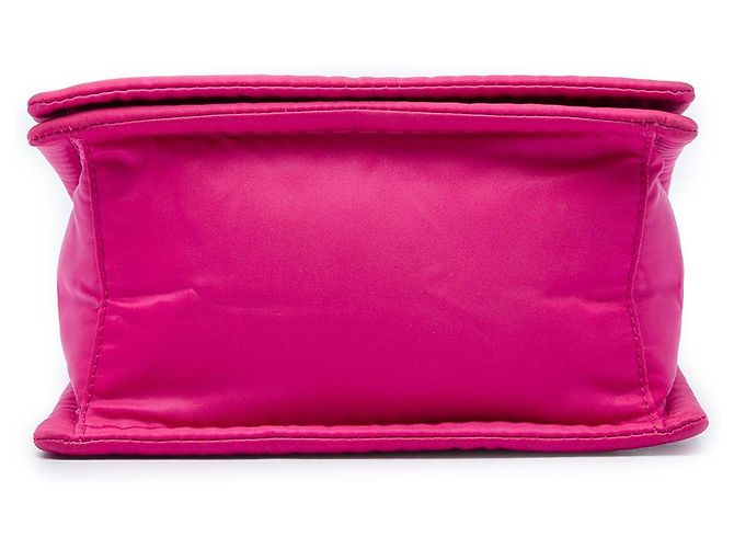Borsa a tracolla Prada Small Tessuto con patta e catena Rosa - vista 3