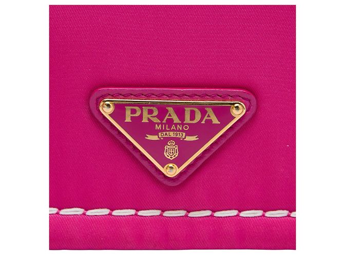 Borsa a tracolla Prada Small Tessuto con patta e catena Rosa - vista 5