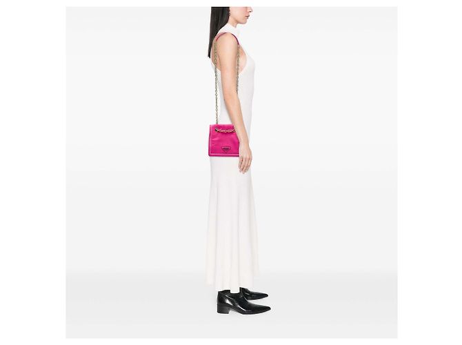Borsa a tracolla Prada Small Tessuto con patta e catena Rosa - vista 6