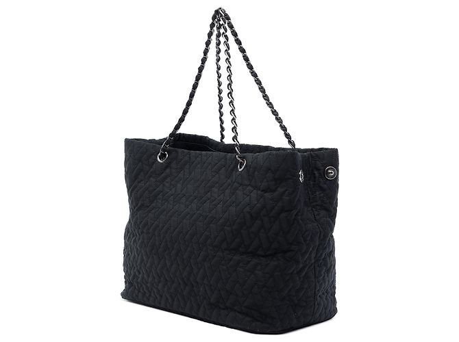 Borsa Tote con catena Prada Impuntu Tessuto Nera Nero - vista 2