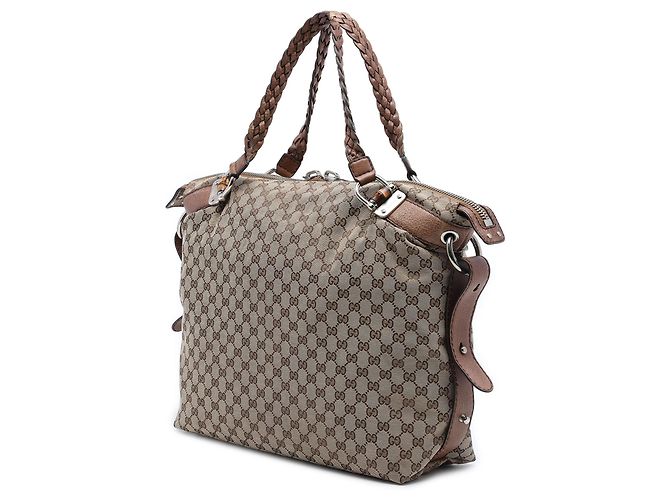 Tote Gucci Large GG Canvas Bamboo Bar Beige - vista 2