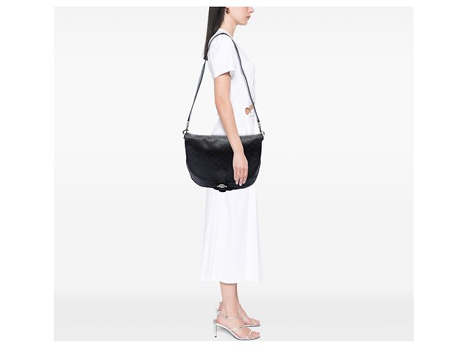 Borsa a tracolla con patta Gucci Guccissima nera Nero - vista 6
