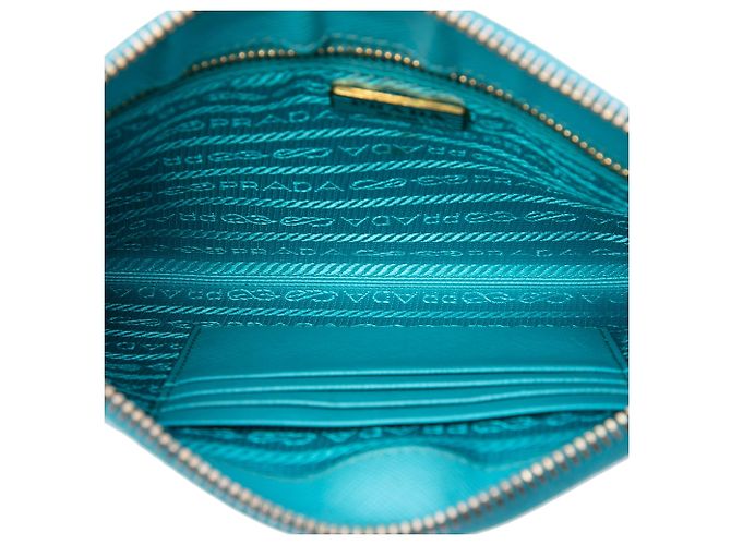 Bolsa de ombro Prada Saffiano azul - vista 4