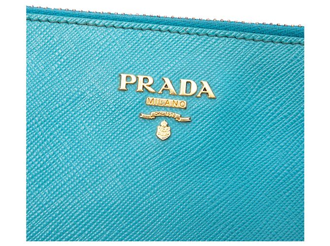 Bolsa de ombro Prada Saffiano azul - vista 5