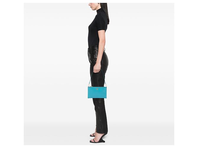 Bolsa de ombro Prada Saffiano azul - vista 6