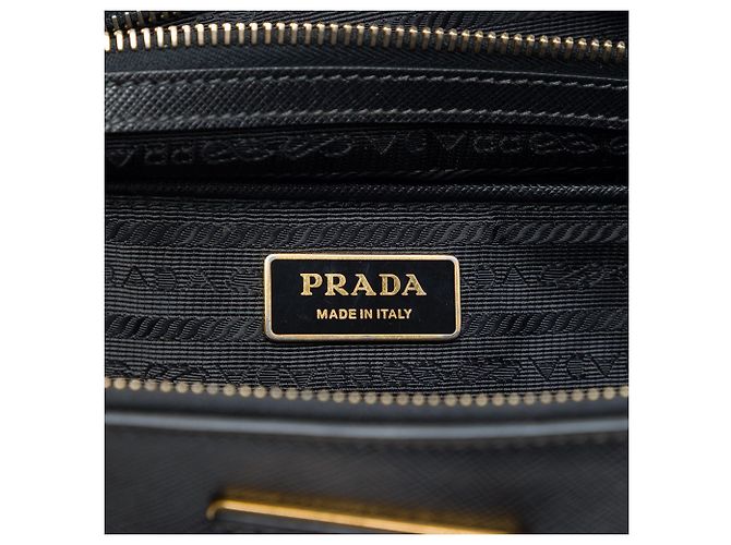 Prada Galleria Double Zip Satchel Medium aus Saffiano Lux Leder in Schwarz - Ansicht 5